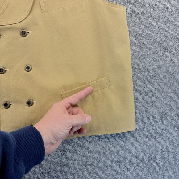 Frontier Classics Double-Breasted Vest Men's XL Tan Lined Canvas Eight Button - Picture 8 of 9